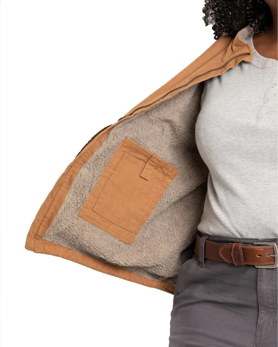 100 % Cotton Women's Sherpa-Lined Softstone Duck Jacket