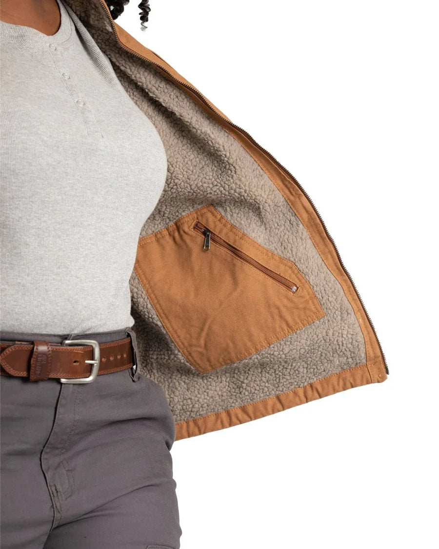 100 % Cotton Women's Sherpa-Lined Softstone Duck Jacket