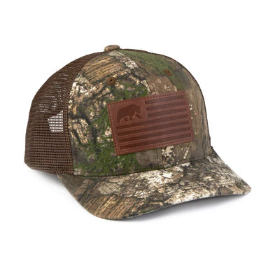 Berne Flag Patch Mesh Back Camo Cap