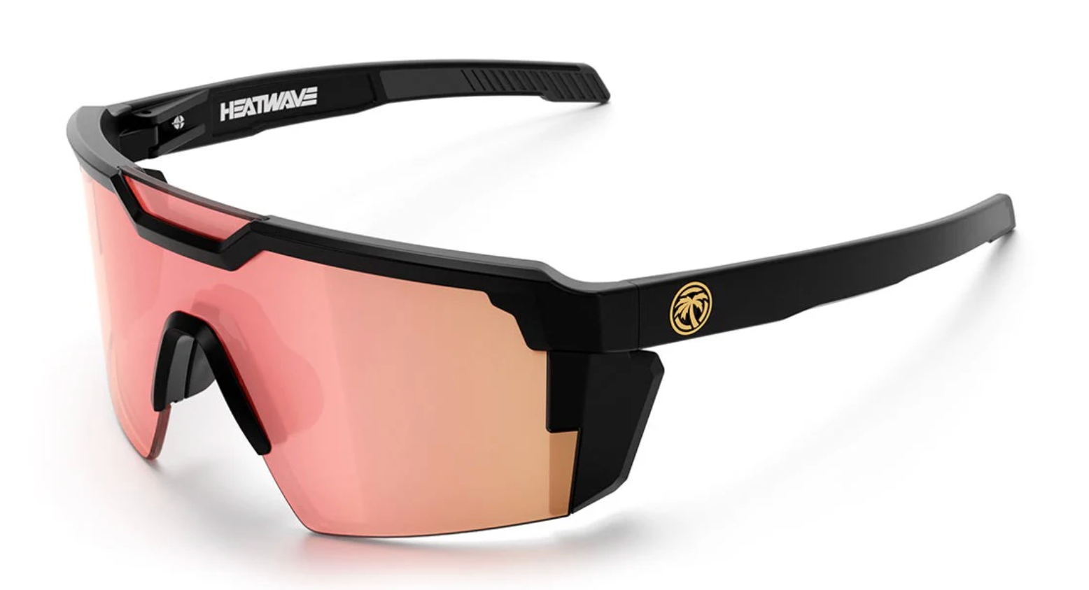 Future Tech Sunglasses: Black Frame Rose Gold Z87+
