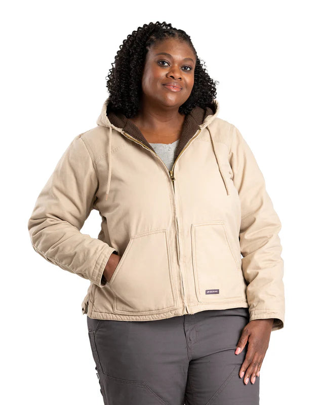 100 % Cotton Women's Sherpa-Lined Softstone Duck Jacket