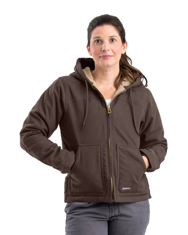 100 % Cotton Women's Sherpa-Lined Softstone Duck Jacket