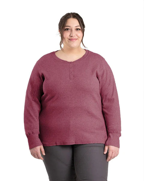 Women's Heavyweight Rib-Knit Long Sleeve Henley